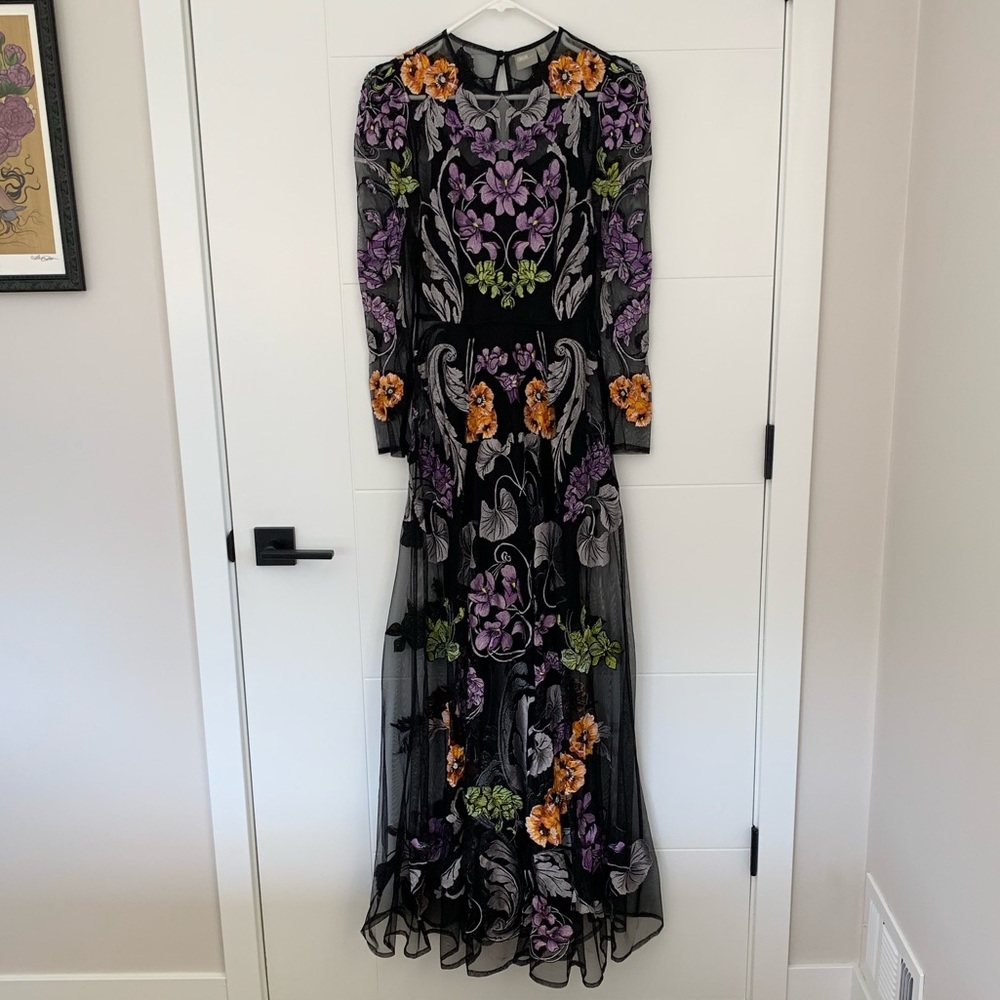 ASOS embroidered long sleeve dress sz 4